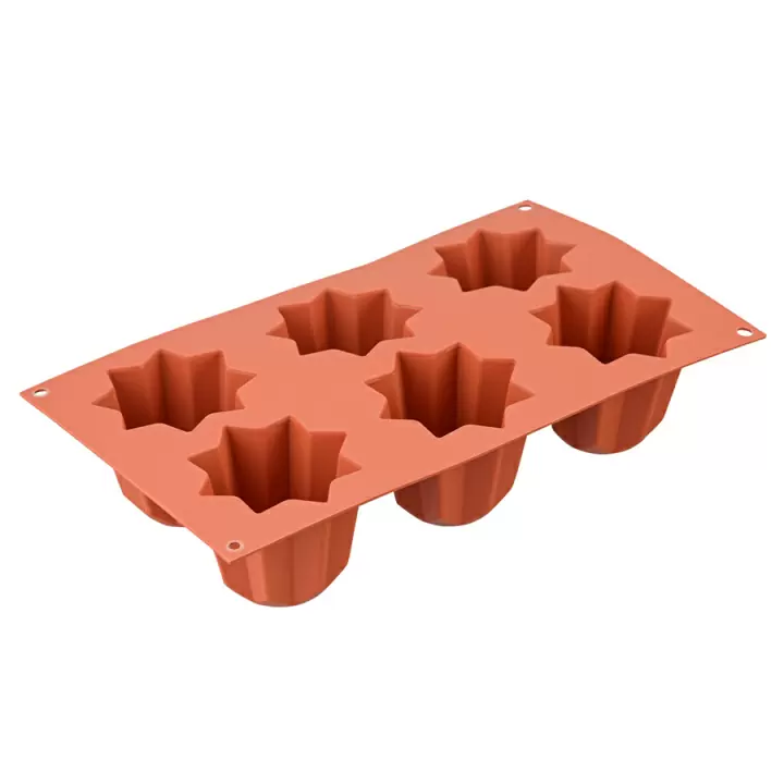 Форма для приготовления кексов Silikomart Mini Pandoro, 34 х 18 х 6 см, силиконовая, красная