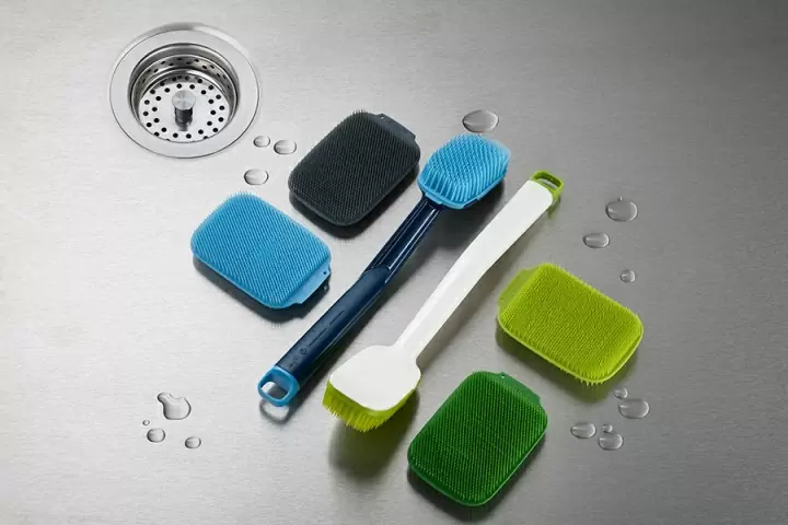 Набор из 2 щеток для мытья посуды CleanTech синий