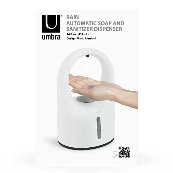 Диспенсер для жидкого мыла автоматический UMBRA Rain, 414 мл, белый