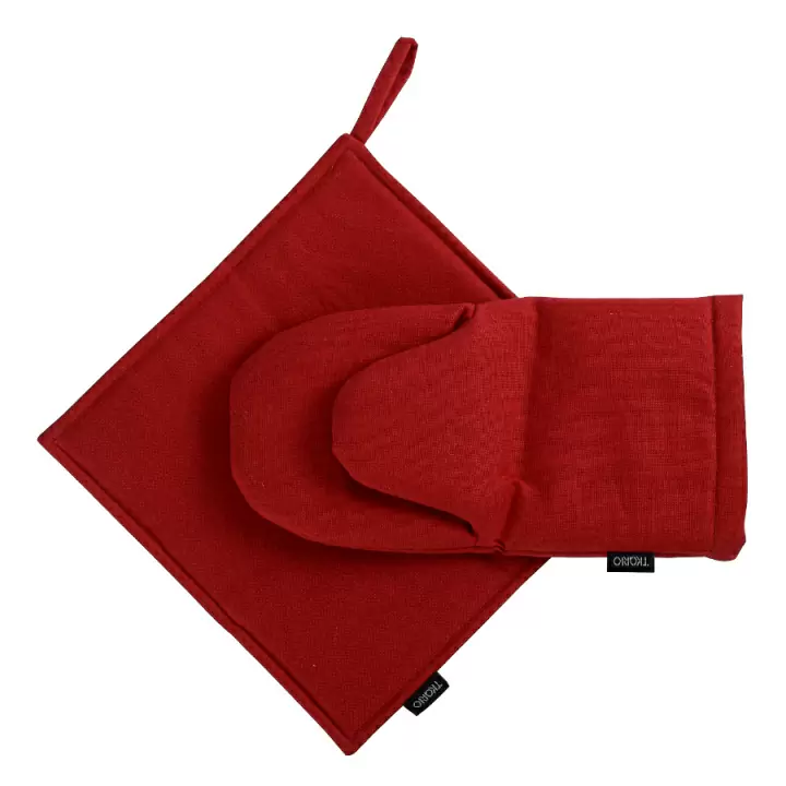 Варежка-прихватка из хлопка красного цвета из коллекции russian north