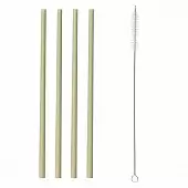 Набор из 4 соломинок из бамбука и щеточки Typhoon Colour