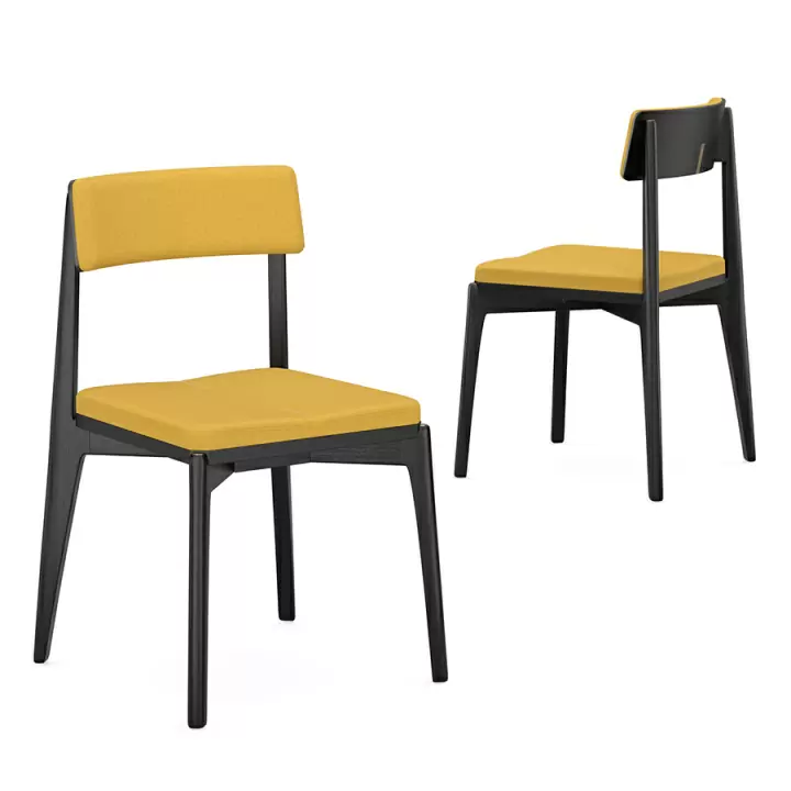 Набор из 2 стульев aska, рогожка, черный/горчичный