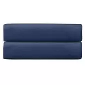 Простыня на резинке из премиального сатина темно-синего цвета из коллекции essential, 160х200х30 см