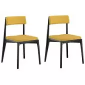 Набор из 2 стульев aska, рогожка, черный/горчичный