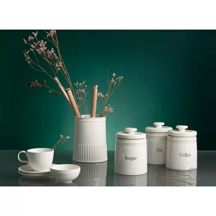 Банка для чая белого цвета из коллекции kitchen spirit, 820мл