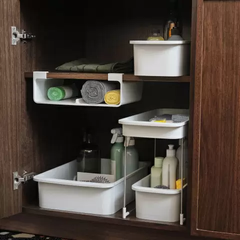 Большой органайзер для фольги, пленки и пакетов под полку Joseph Joseph CupboardStore, светло-серый