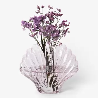 Ваза для цветов Doiy Seashell, 20 см, розовая