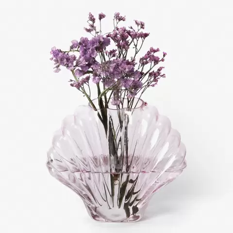 Ваза для цветов Doiy Seashell, 20 см, розовая