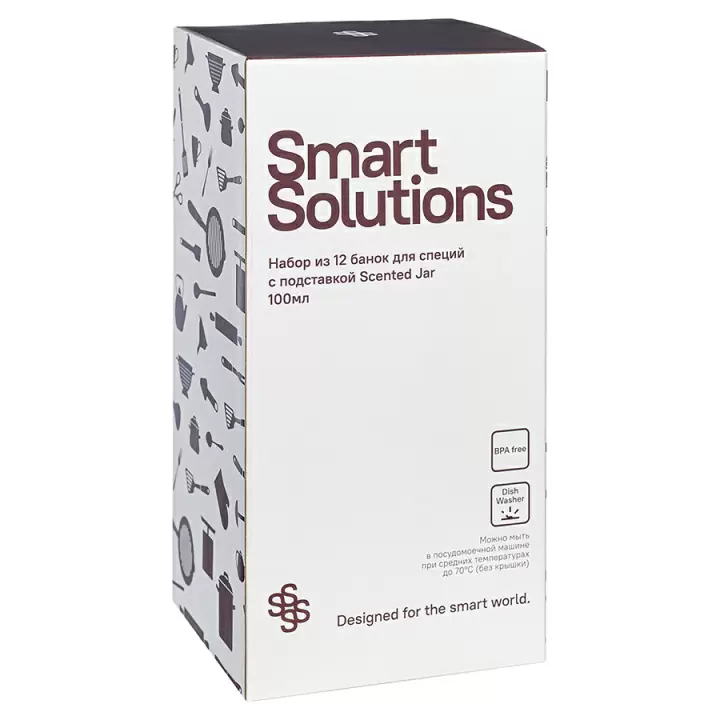Набор из 12 банок для специй с подставкой Smart Solutions Scented Jar, 100 мл