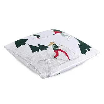 Подушка вязаная с новогодним рисунком let's ski из коллекции new year essential, 45x45 см