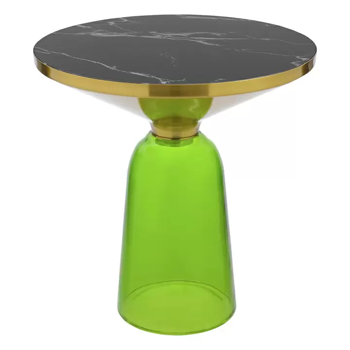 Столик кофейный odd, D50 см, мрамор/зеленый