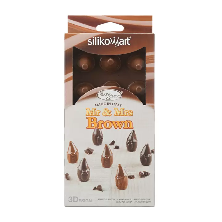 Форма Silikomart для приготовления конфет Mr&Mrs Brown, 21,5 х 10,7 х 4,2 см, силиконовая