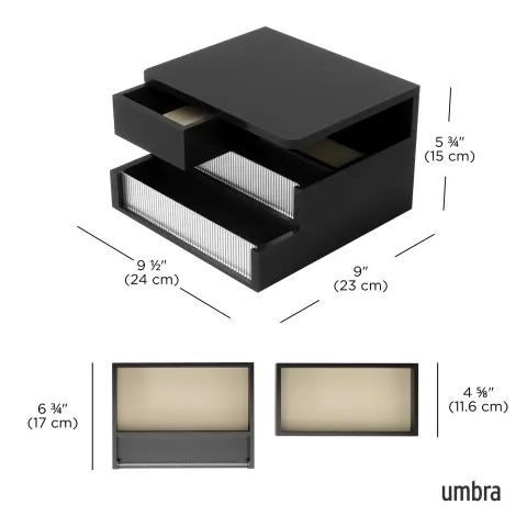 Шкатулка для украшений Umbra Malibu, черная