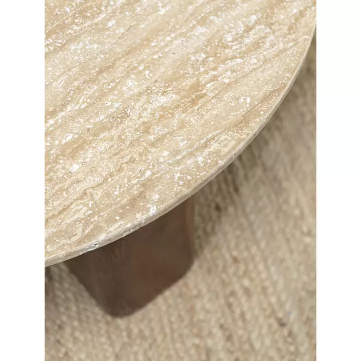Столик кофейный torhill, D80 см, бежевый/орех