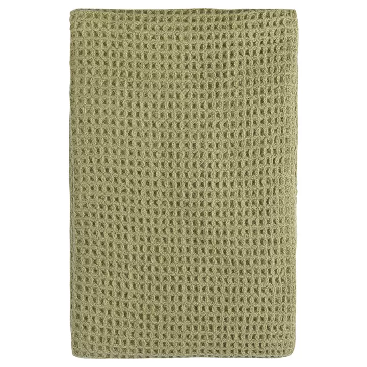 Плед из шерсти травянисто-зеленого цвета из коллекции essential, 130х180 см