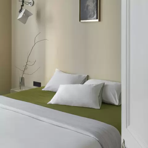 Набор наволочек из сатина из коллекции meditation, olive, 50х70 см