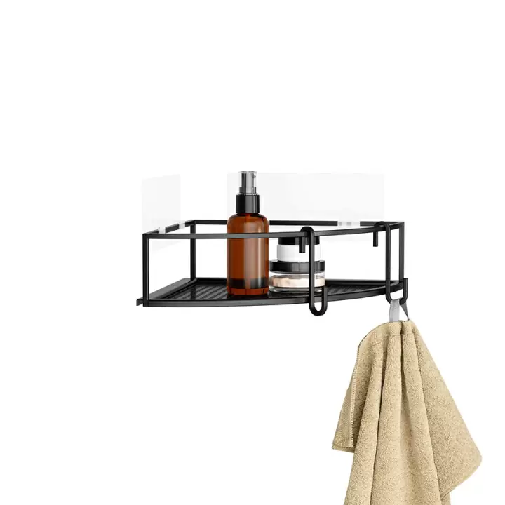 Набор из 2-х угловых полок для ванной и кухни UMBRA Cubiko, черные