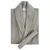 Халат махровый из чесаного хлопка серого цвета из коллекции essential, размер l