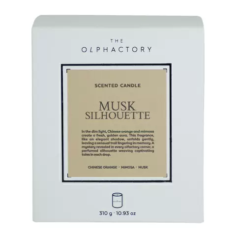 Свеча ароматическая the olphactory, white insignia, musk silhouette, 60 ч