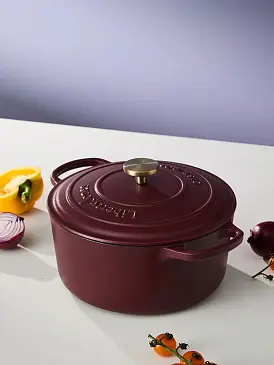 Кастрюля с крышкой из коллекции  "Шеффилд", D26 см, 5 л, бургунди