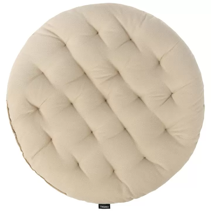 Подушка на стул круглая из хлопка бежевого цвета из коллекции essential, 40 см