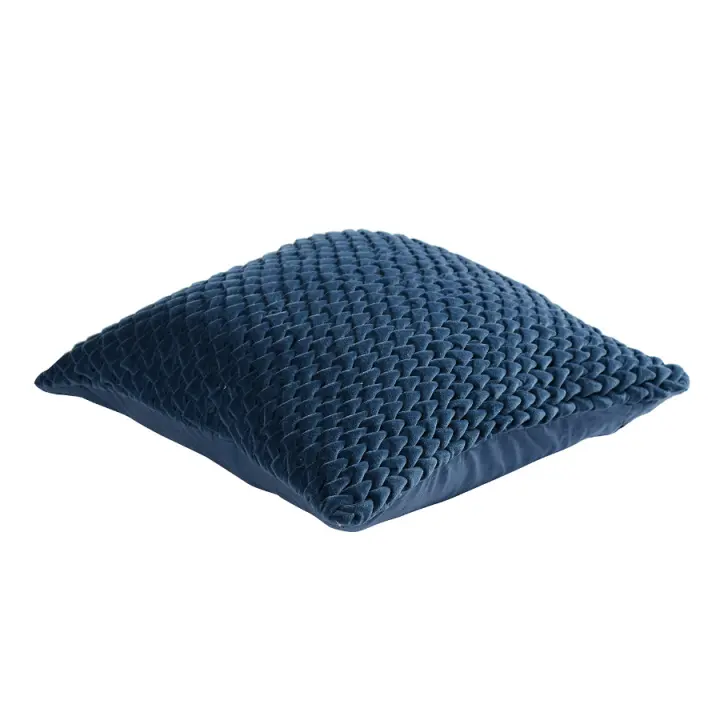 Подушка стеганая темно-синего цвета Essential, 45х45 см