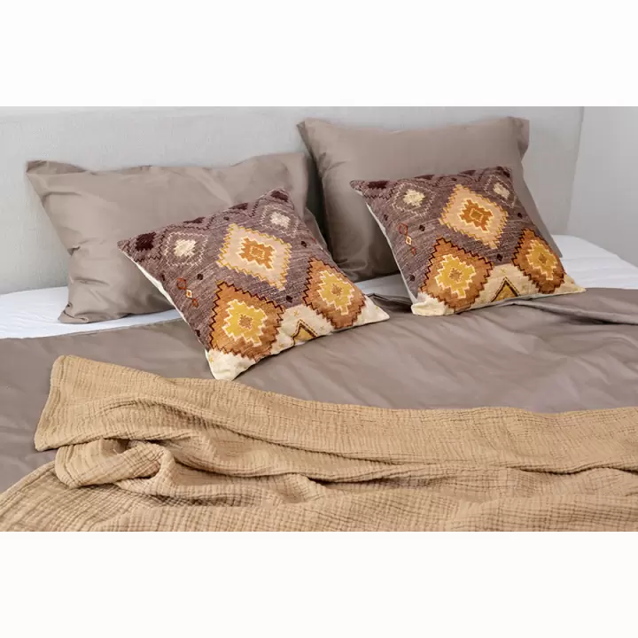 Комплект постельного белья из сатина светло-коричневого цвета из коллекции essential, 200х220 см