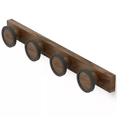 Вешалка настенная Umbra Hub Rail, темный орех