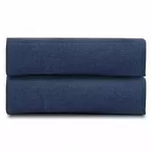Простыня на резинке изо льна темно-синего цвета essential, 120х200х28 см