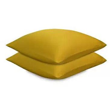 Набор наволочек из премиального сатина горчичного цвета из коллекции essential, 70х70 см