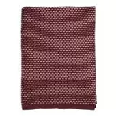 Плед из хлопка фактурной вязки бордового цвета из коллекции essential, 130х180 см