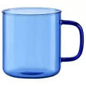 Чашка стеклянная Smart Solutions, 350 мл, синяя