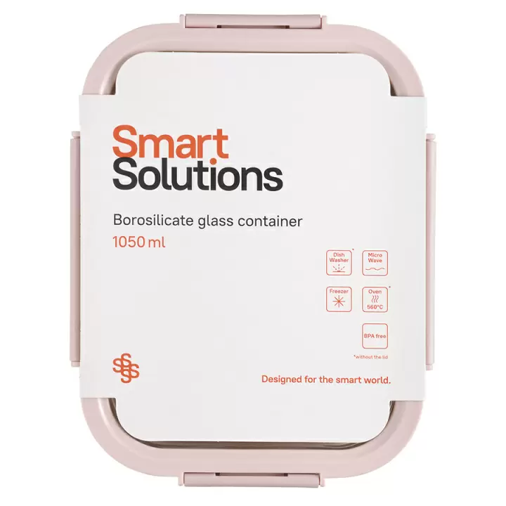 Контейнер для запекания, хранения и переноски продуктов в чехле Smart Solutions, 1050 мл, розовый