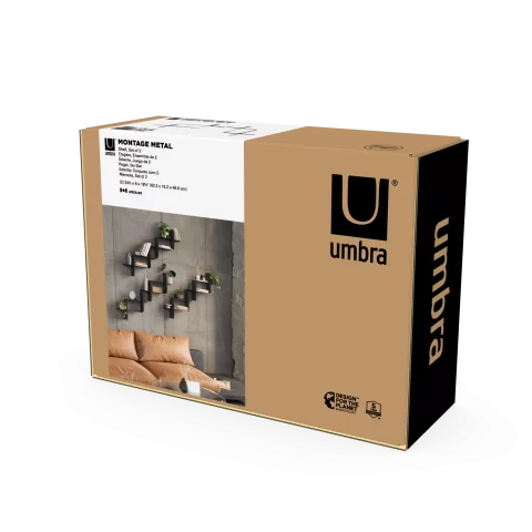 Набор металлических настенных полок Umbra Montage, 2 шт, черный