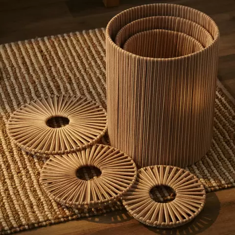 Корзина плетеная dholak beige из коллекции ethnic, размер m