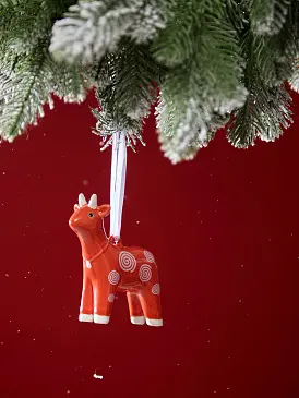 Ёлочная игрушка Символ года огненно-красного цвета из коллекции new year essential