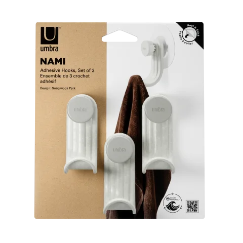 Набор из трёх клейких крючков Umbra Nami, светло-бежевый