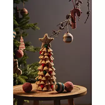 Набор елочных шаров trendy stripes из джута и картона из коллекции new year essential