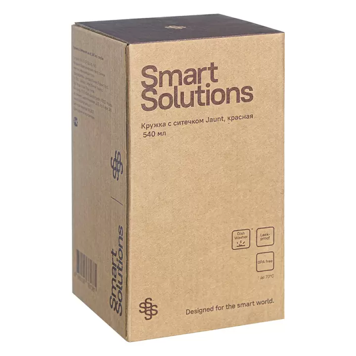 Кружка с ситечком Smart Solutions Jaunt, 540 мл, красная