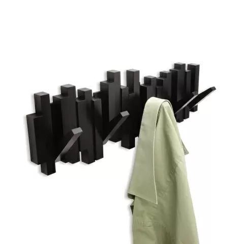Вешалка настенная Umbra Sticks 5 крючков, черная