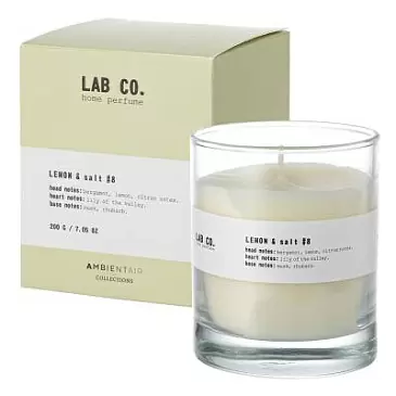 Свеча ароматическая lab co, lemon&salt, 40 ч