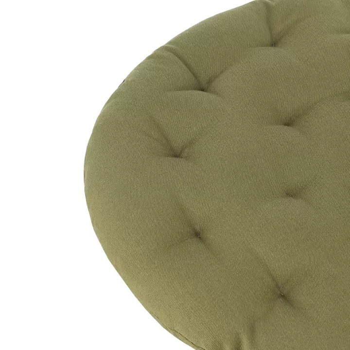Подушка на стул круглая из хлопка оливкового цвета из коллекции essential, 40 см