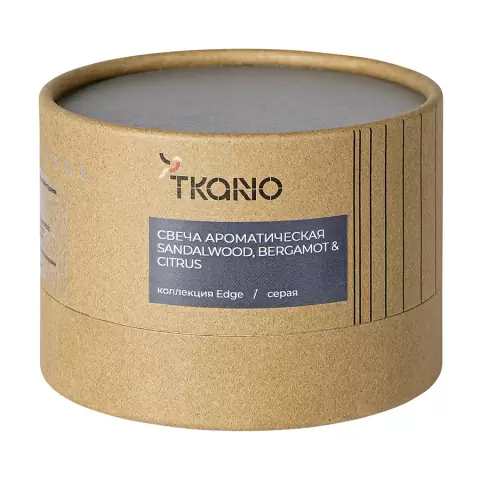 Свеча ароматическая sandalwood, bergamot & citrus из коллекции edge, серый