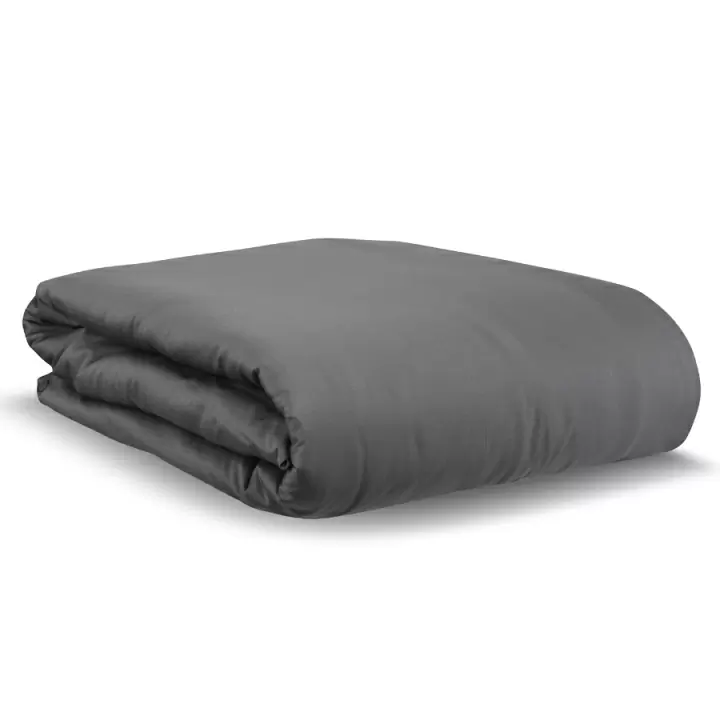 Комплект постельного белья полутораспальный из сатина темно-серого цвета из коллекции wild