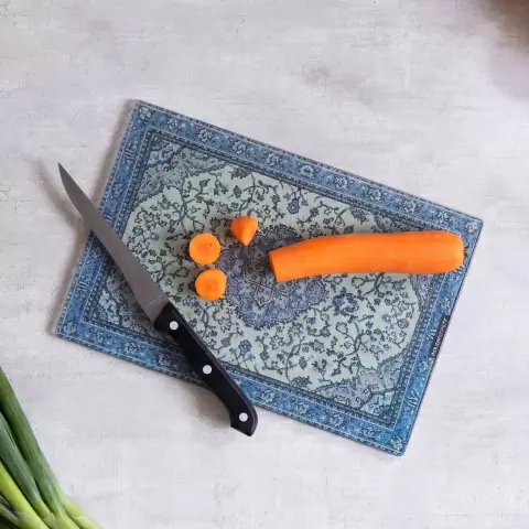 Доска разделочная стеклянная Peleg Design Rugboard Mini, сервировочная доска для кухни, 28х19 см
