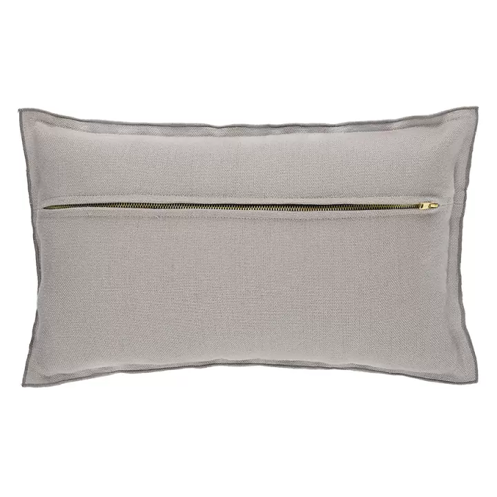 Чехол на подушку из фактурного хлопка серого цвета с контрастным кантом из коллекции essential, 30х50 см