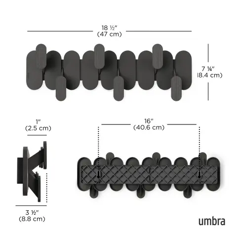 Вешалка настенная Umbra Tempo 6 крючков, черная