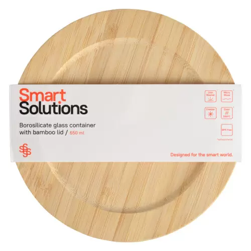 Контейнер для запекания и хранения Smart Solutions с крышкой из бамбука, 650 мл