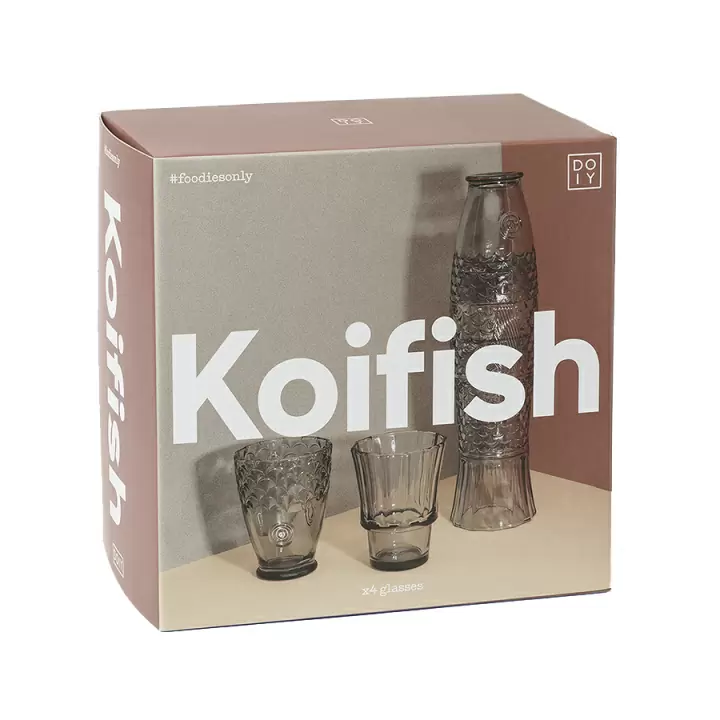 Набор подарочный из 4-х стаканов koifish, серый