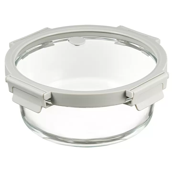 Контейнер для запекания и хранения круглый с крышкой Smart Solutions, 1,3 л, светло-серый